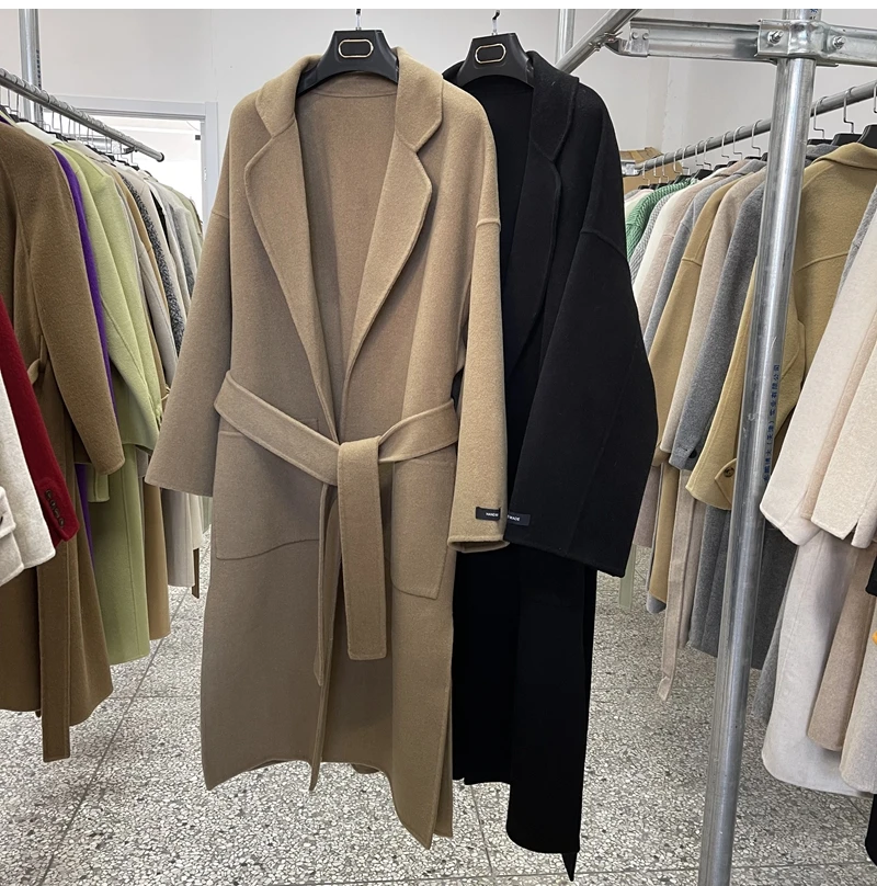 Newly Simple Camel Woolen Coat Jacket Women's Autumn Winter New Korean Double-sided Cashmere Coat Women's Medium Long