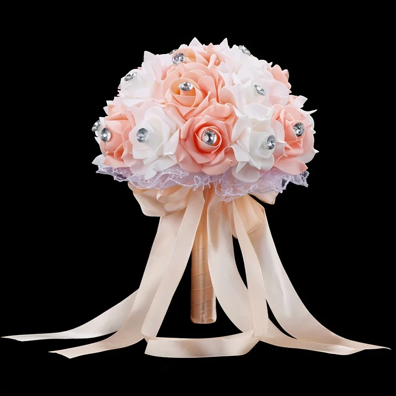 A Bouquet of European and American Creative Bridal Foam Wedding Big Diamond Heart-Shaped Rose Flower Bouquet and Bouquet image 2