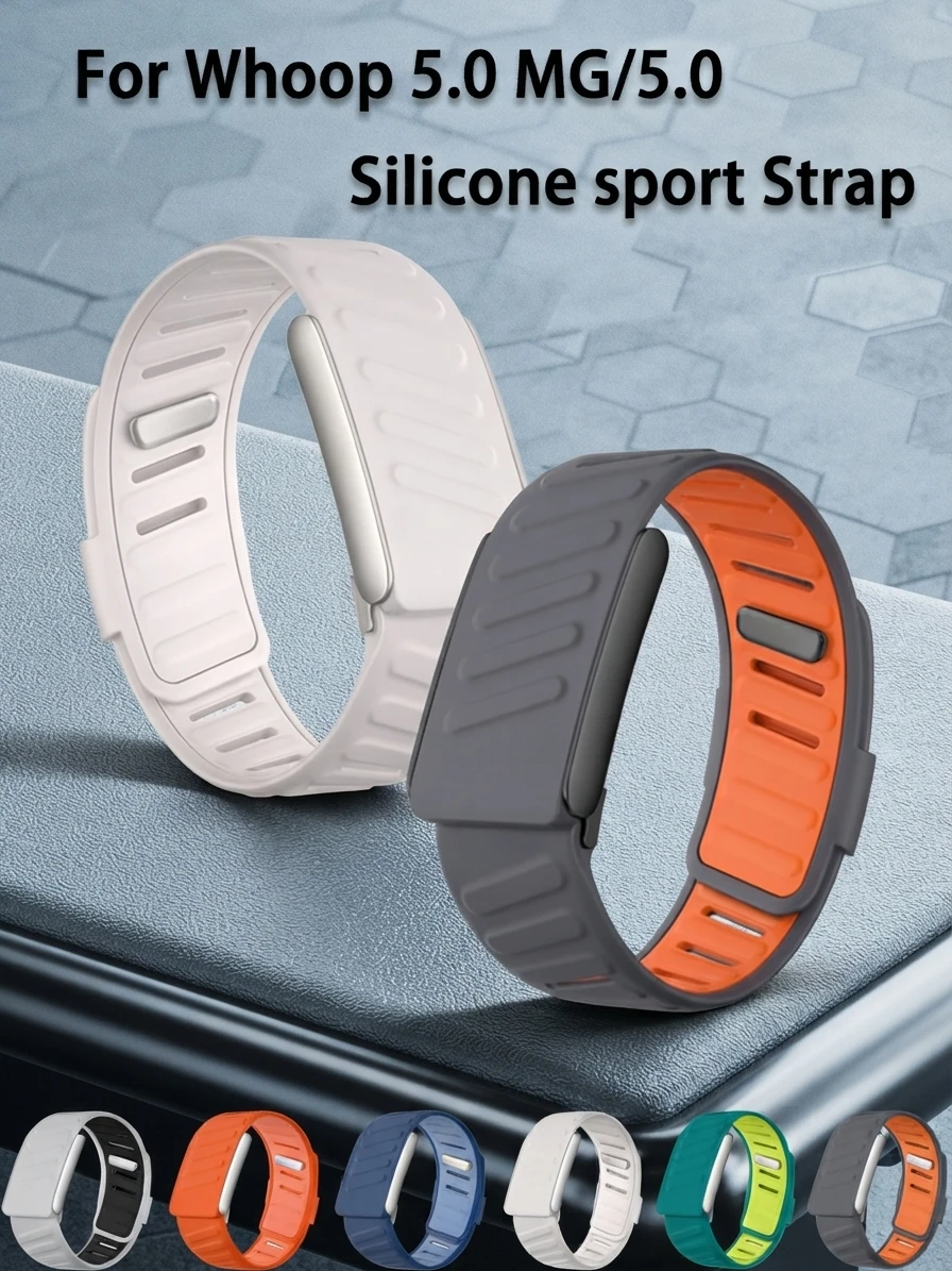 SportFlex Silikonarmband für Whoop 5.0 MG, wasserdicht, schweißresistent, Fitnessarmband, Schutzband, Zubehör.