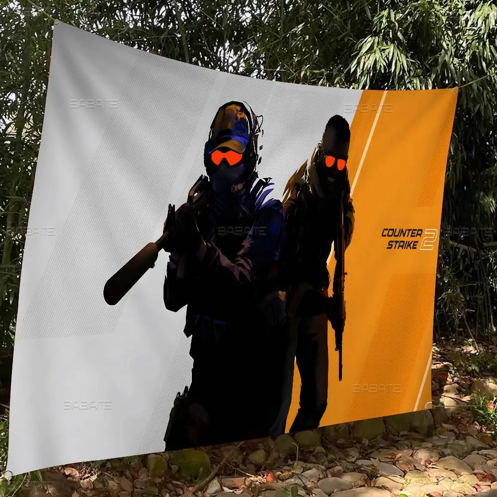 C-Counter-Strike 2 Game Banner Art Printing Japanese Wall Flag Anime Wall Hanging Home Decor