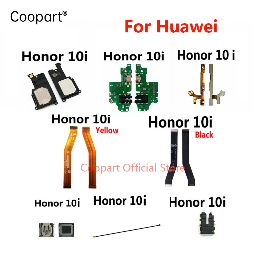 For Huawei Honor 10i Music Loud Speaker Dock Earpiece Charging Plug Board Volume Buttons Flex Signal Flex Motherboard Audio Flex