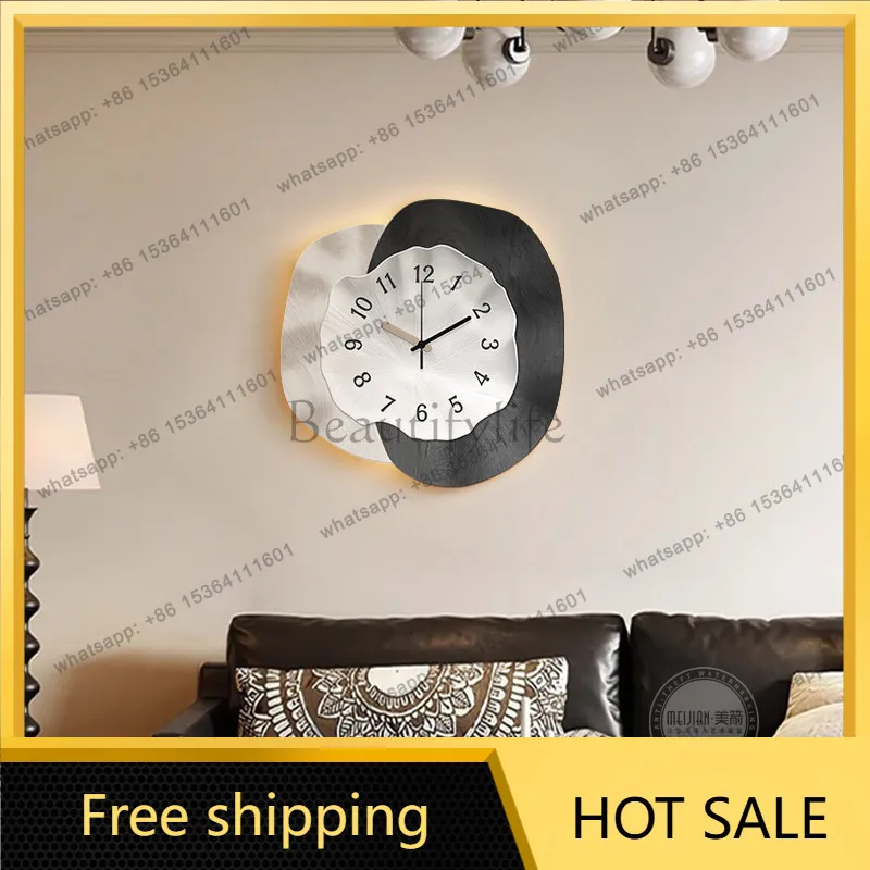 LJY Premium Silent Wall Clock Modern Minimalist Art Design No Drill Adhesive for Living Room Home Decor Creative Wall Mounted Cl