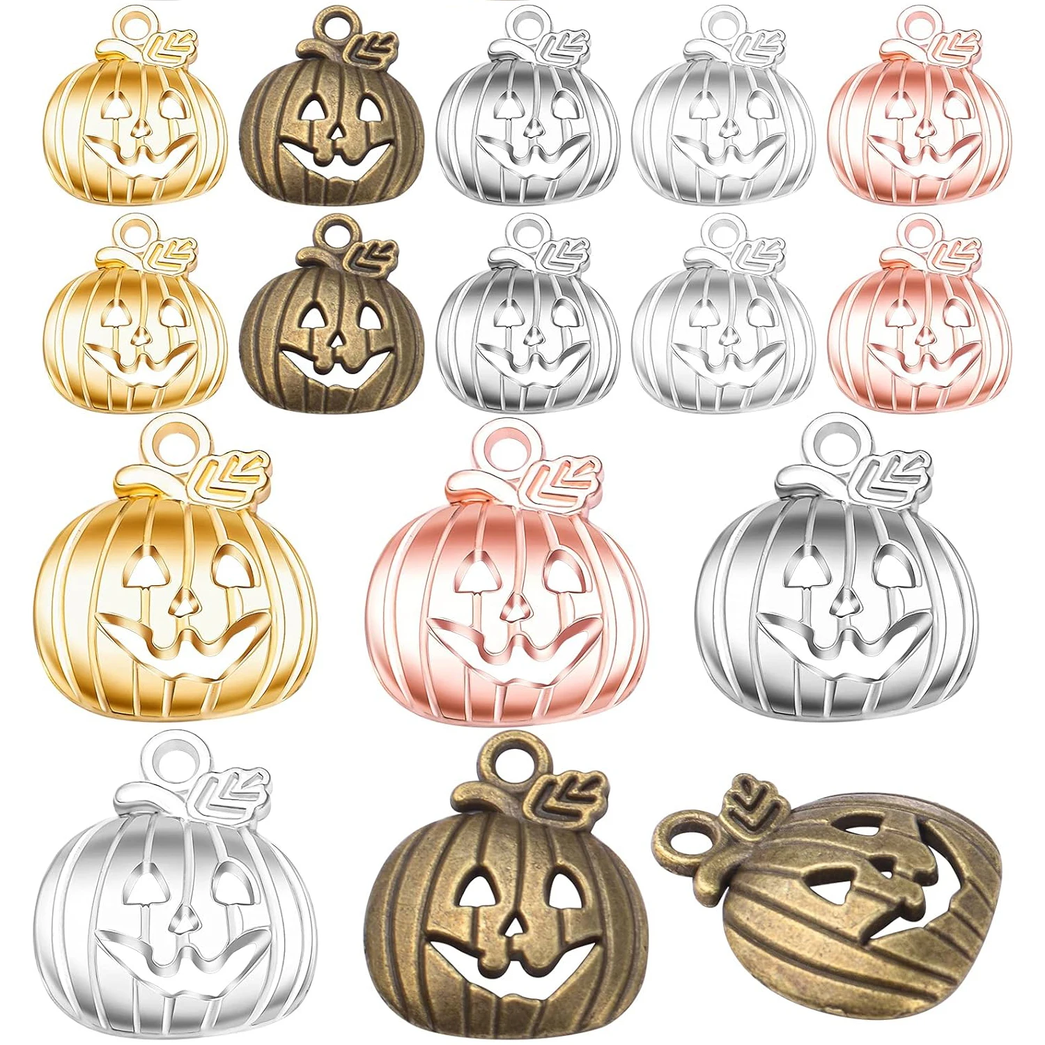 

60 шт. подвесок-тыкв, подвески-фонарики для Хэллоуина, материалы для рукоделия, для изготовления ожерелий, браслетов, серег, украшений своими руками