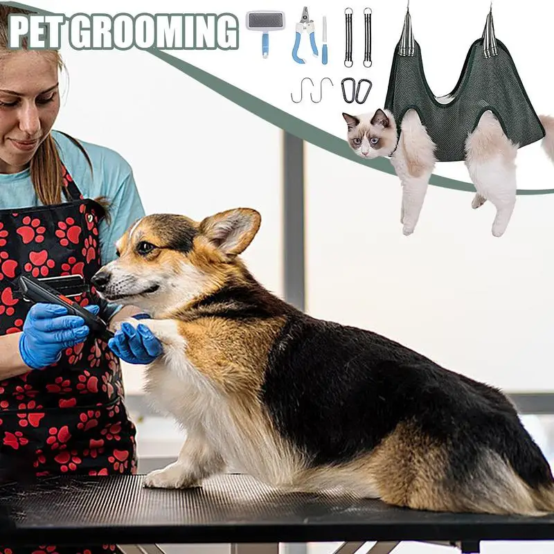 

Dog Grooming Harness 10pcs Dog Hammock For Grooming Kit Cat Grooming Hammock Pet Nail Filing Board Set Dog Nail-cutting Hammock