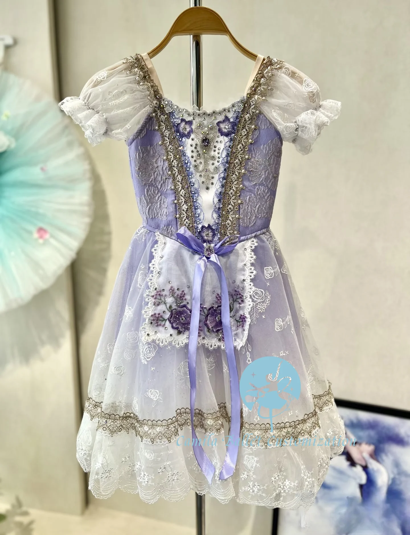 

Новая индивидуальная фиолетовая градиентная юбка-пачка Giselle's Unstoppable Daughter для балетных выступлений, для взрослых и детей, коллекция 2026 года