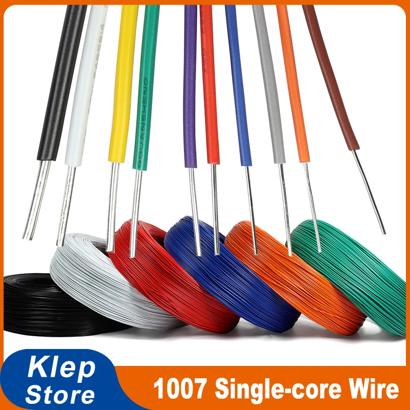 Single-core Tinned Copper 1007 Electric Wire PVC Insulation DIY LED Extension Cables 26AWG 24AWG 22AWG 20AWG 18AWG 16AWG 14AWG