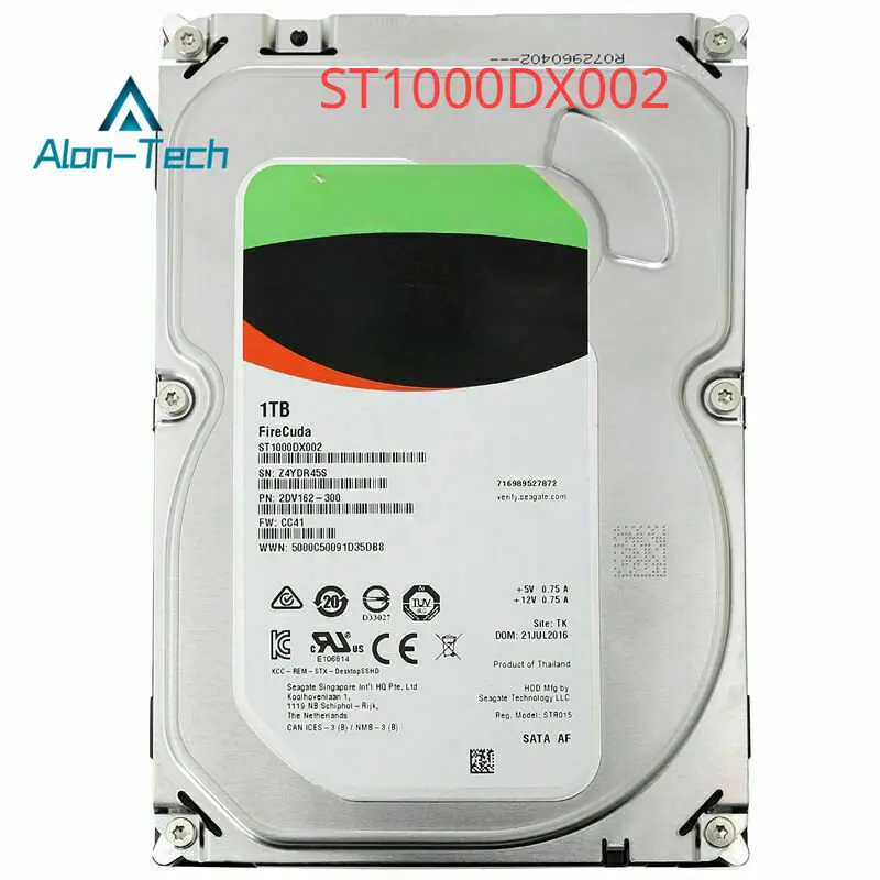 Sea-gate ST1000DX002 1TB FireCuda 3,5 pulgadas Gaming SSHD (unidad híbrida de estado sólido) 7200 RPM SATA 6 GB/S caché 64MB hdd disco duro