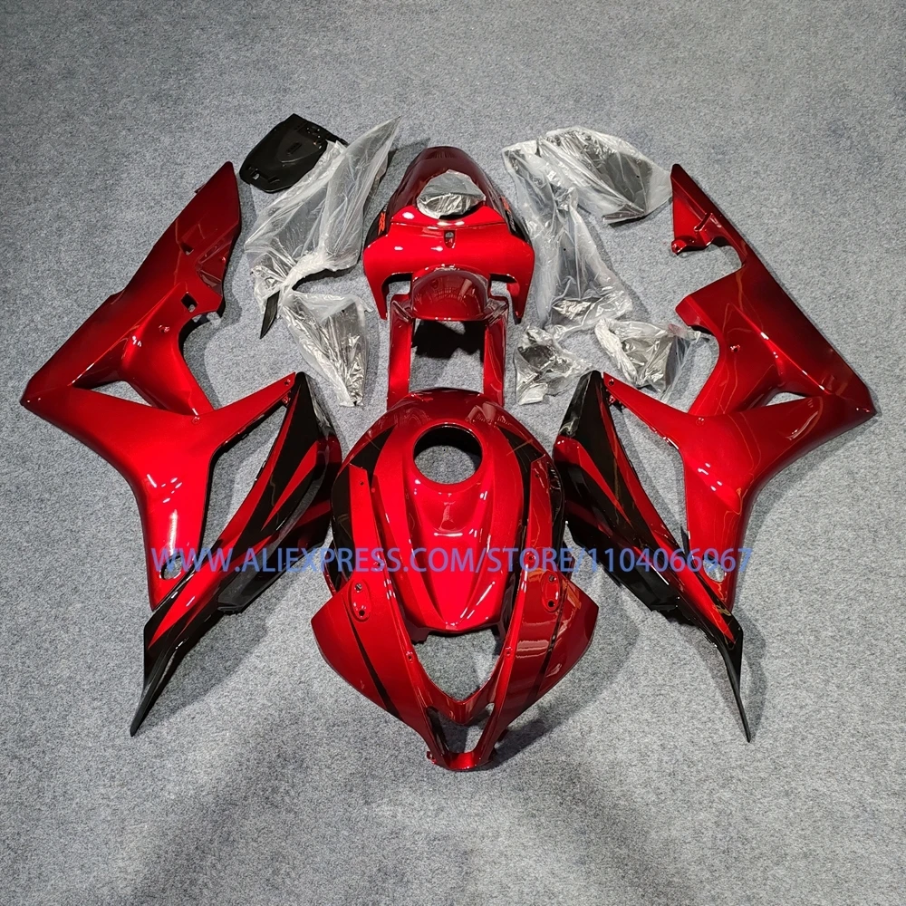 Full Fairing Set CBR600RR 2007 2008 Candy Red Matte Black Motorcycle Customized Fairings Kit for HONDA CBR 600RR 07 08