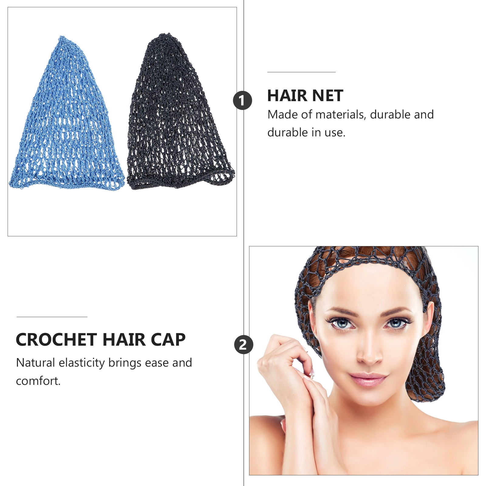 

2 Pcs Hair Care Net Bag Bandanas Thick Ladies Crochet Hairnet Accessory to Weave Miss