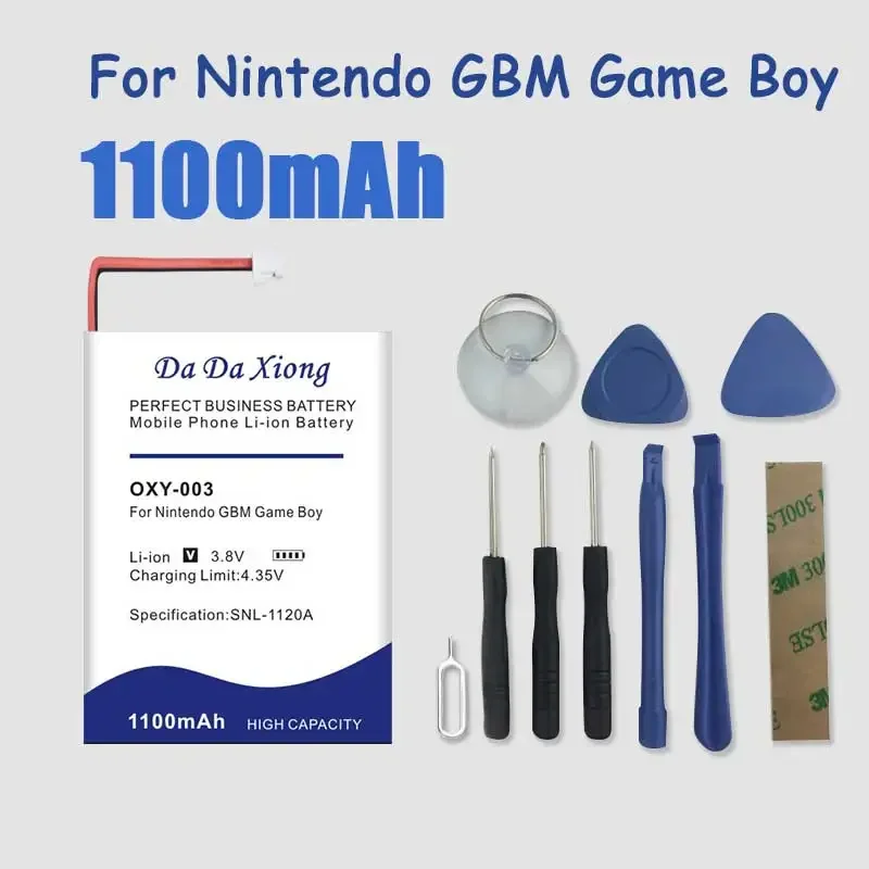 

DaDaXiong 1 шт. 3,8 в 1100 мАч литий-ионный Запасной комплект для Nintendo GBM Game Boy Micro Bateria