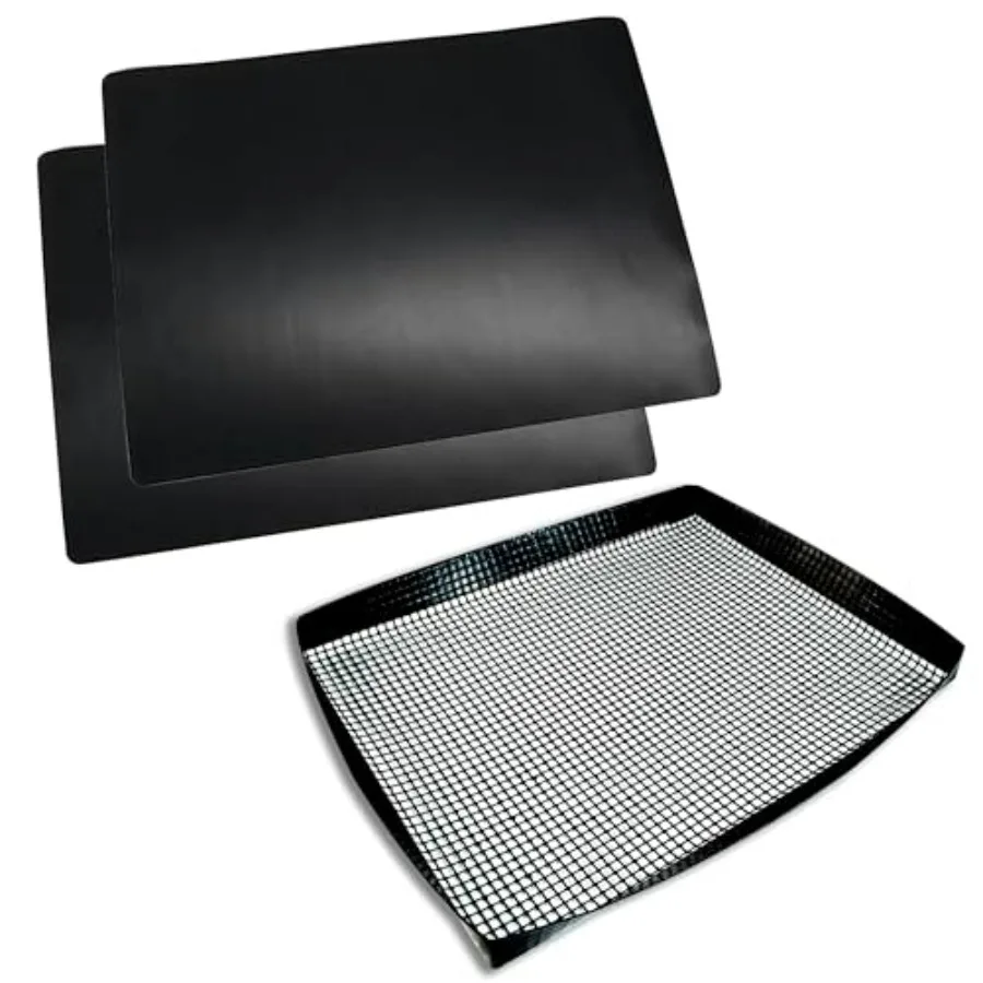 

2 упаковки вкладышей для духовки для дна и корзины для фритюрницы для набора духовки, сверхпрочный антипригарный коврик с 2 вкладышами для духовки, коврик для бутылки