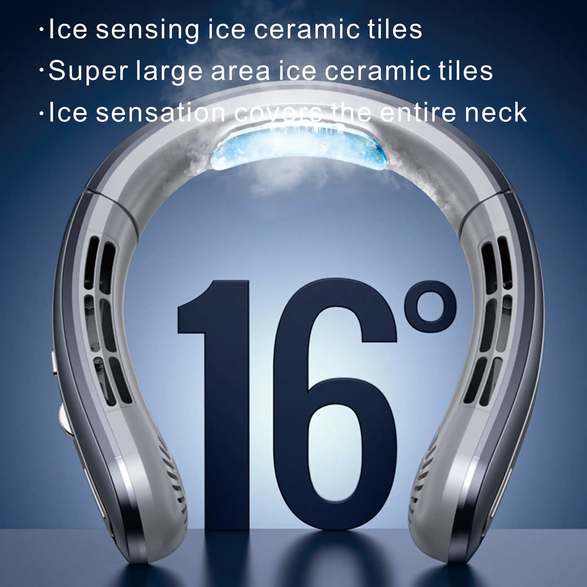 Hängender Halsventilator mit 100 Geschwindigkeiten, leichter tragbarer Halsventilator, Mini-Ventilator ohne Flügel, über USB wiederaufladbarer, leiser tragbarer Ventilator, Luftkühler