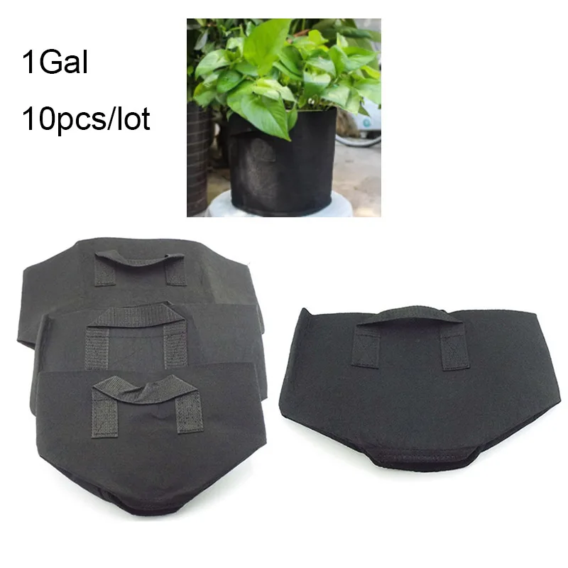 10 pçs 18x15cm 1gal flor crescer sacos vasos de plantio vasos de cultivo vasos de plantas jardim jardinagem pote de cultivo tecido não tecido