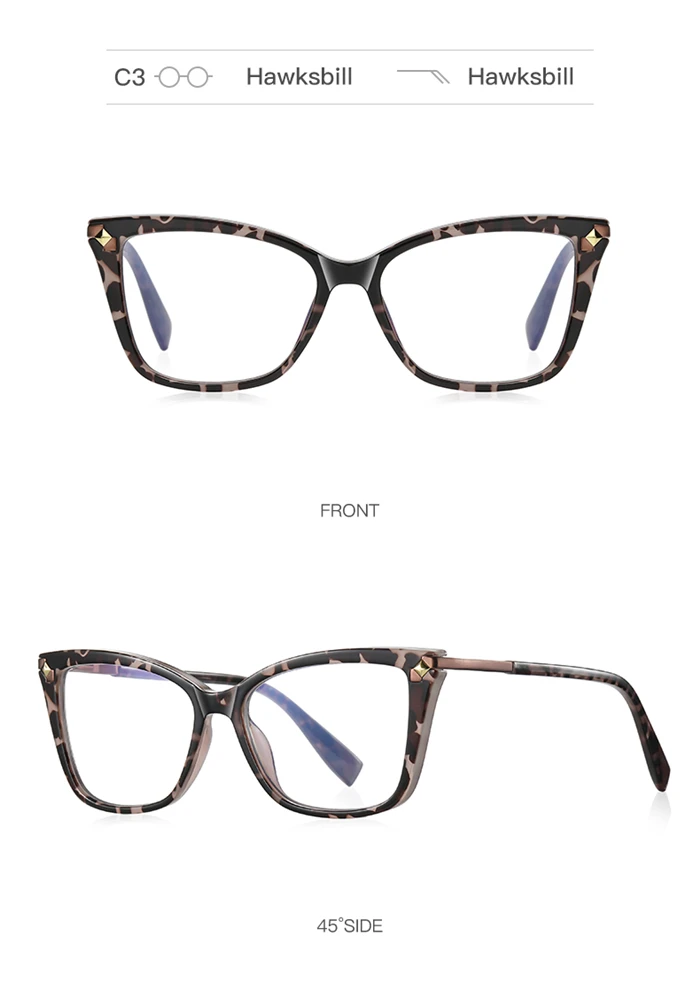 Pin Frame Blue Light Blocking Brille für die kurzsichtige tr90 Frauen Cat Eye Short-Sight-Brille 0-148-206 bis-6 – Detail 14