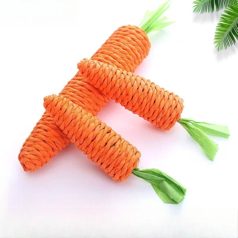 

Fabric Carrot Cat Toy, Cat Annoyingly Grinding Teeth Sound Toy, Bite Resistant Paper Rope to Clean Teeth