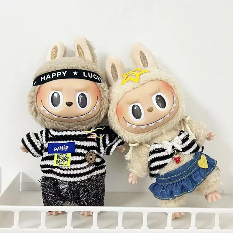 

17cm Labubu Idol Doll Plush Doll'S Clothes 3 Styles Cute No Doll Outfit Accessories Korea Kpop Exo Clothing Hoodie