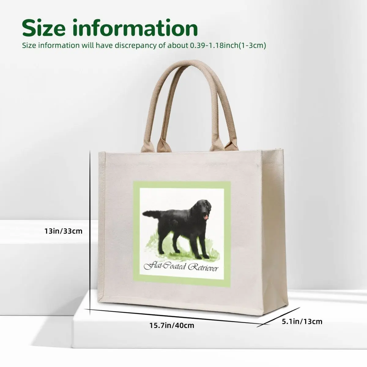 Flat-Coated Retriever Lovers Art Gifts Tote Bag tote bag university Large bags for women shoping bag supermarket folding