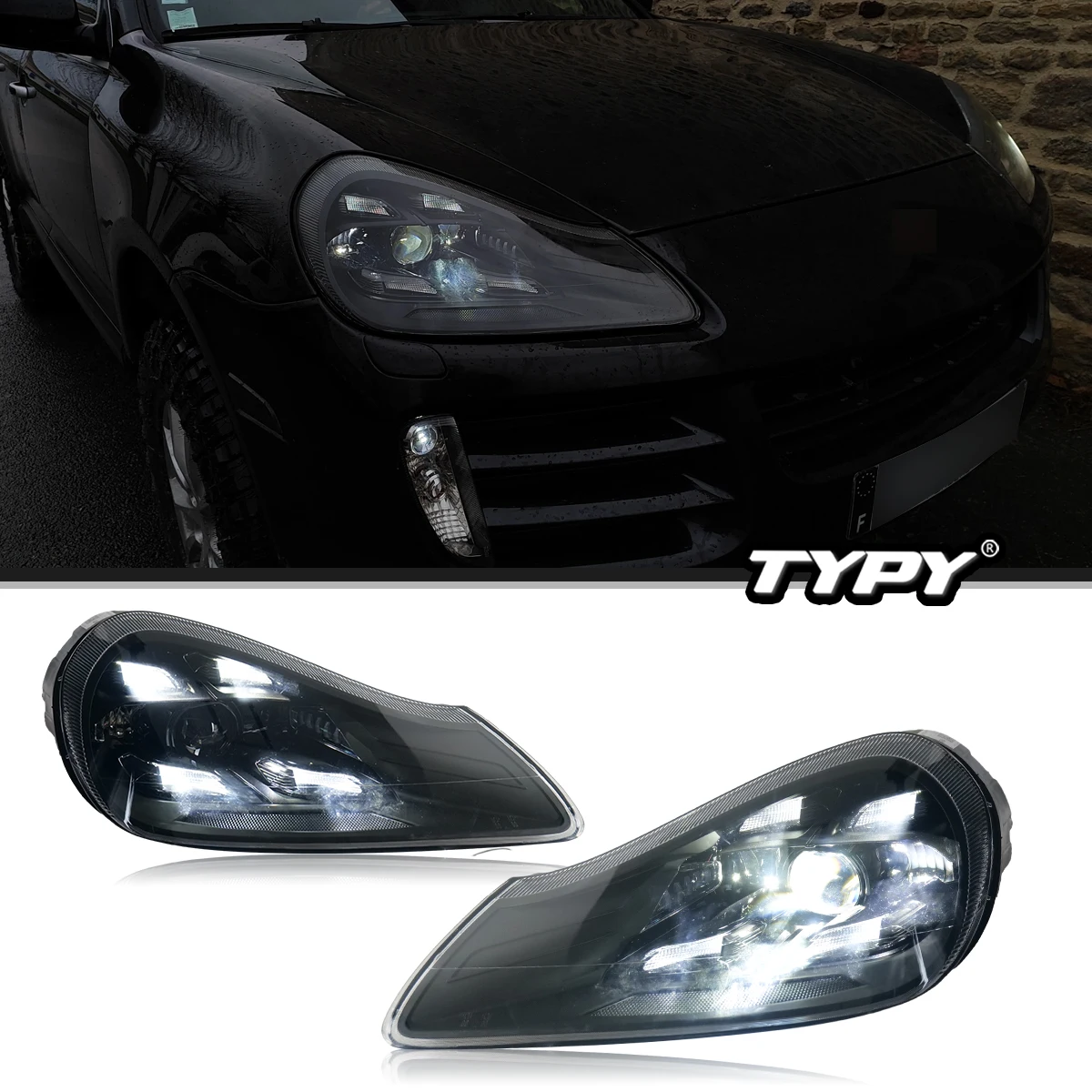 

TYPY Car Lights For 2007-2010 Porsche Cayenne 957 Headlight LED Laser Matrix Front Lamp DRL Auto Accessories Plug Play