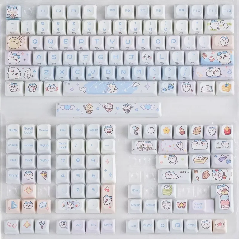 Cute Anime Chiikawa Keycaps Side-Engraved PBT Dye Sub Cross Switch Mechanical Keyboard Comfortable Grip Wear-resistant Exquisite