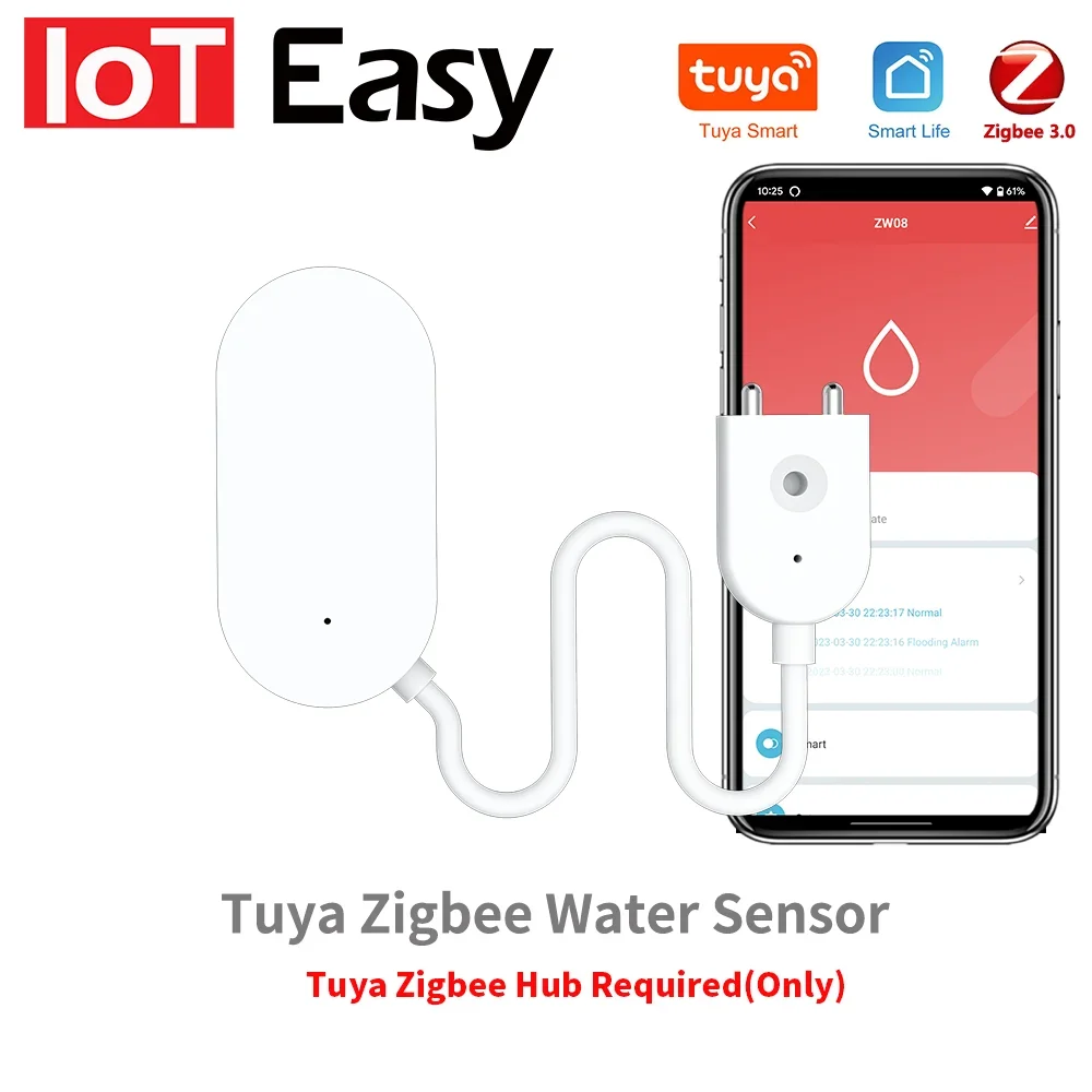 Sensor de fugas Tuya Zigbee, Detector de fugas de agua, Sensor de fugas, previene fugas de agua para hogar inteligente var SmartLife