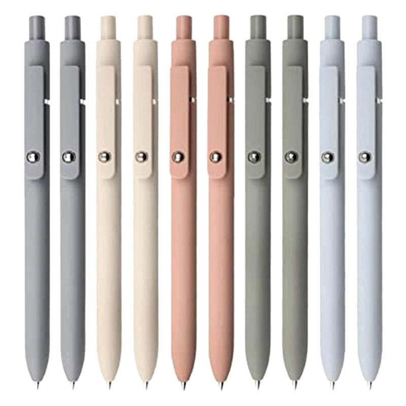 

0.5Mm Black Ink Pens High-End Series Retractable Pens Fine Point Smooth Writing Pens 10Pcs