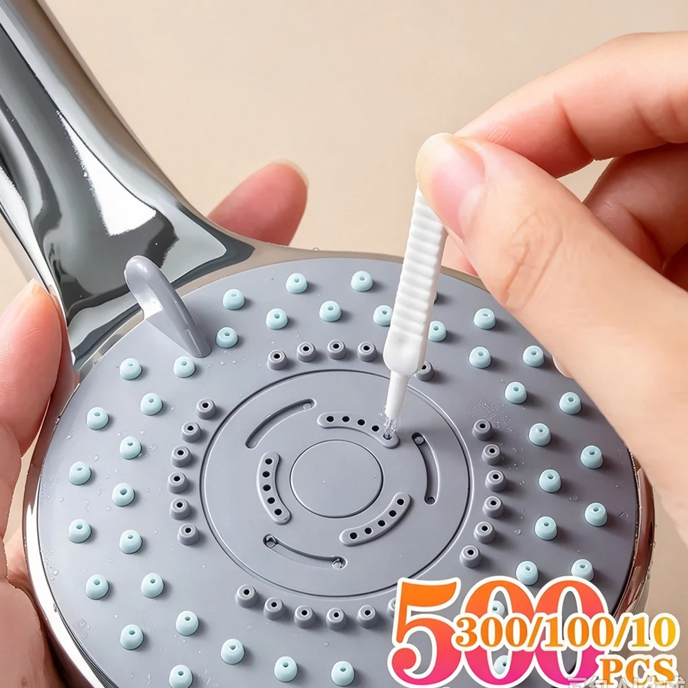 10-500PCS Shower Cleaning Brush Bathroom Micro Nylon Brush Nozzle Anti-blocking Cleaning Tools Bathroom Accessories image 3