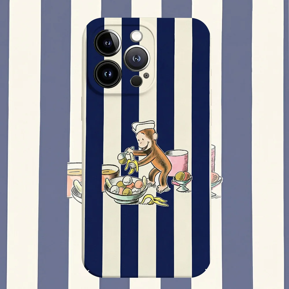 Curious George Phone Case for Samsung Galaxy S20 S21 S22 S23 S24 S25 FE Plus Note20 Ultra 4G 5G Glossy Film Hard PC Cover