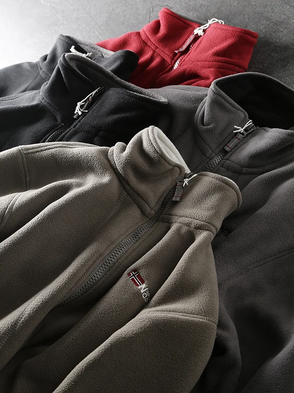 Men's Outdoor Fleece Jacket Large Size Winter Warmth Thermal Gravel Jacket Coat Standard Fit Fashion Urban Style Thickened