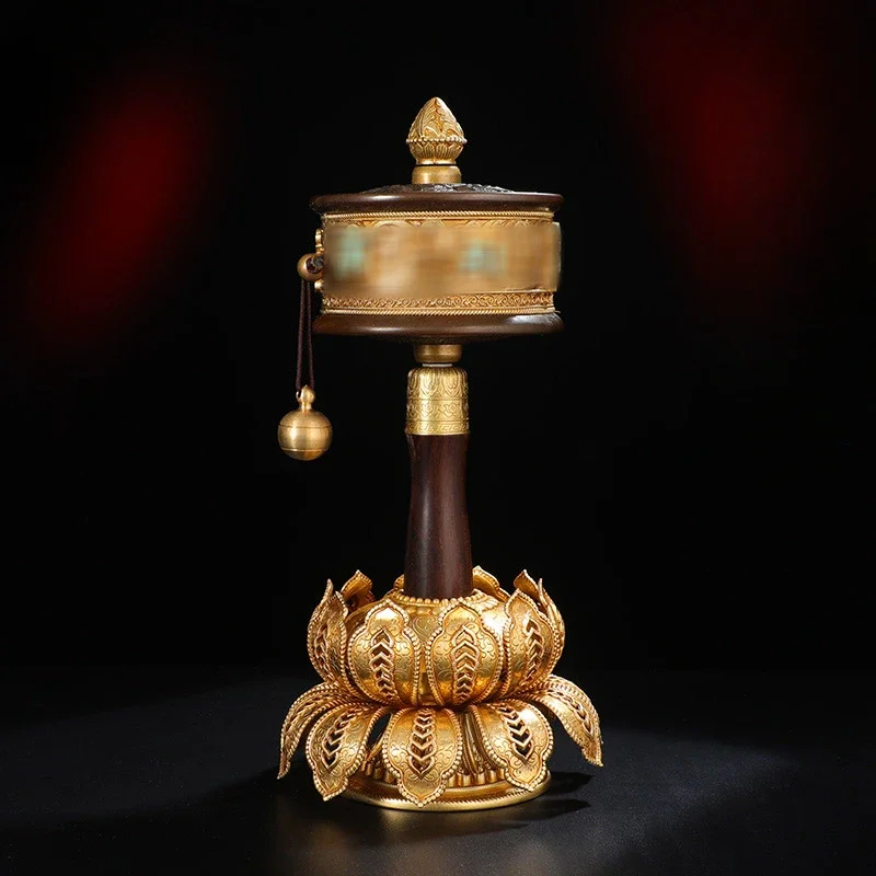 Hand crank ornament base Huibao brass Tibetan ornament  ethnic hair dryeR