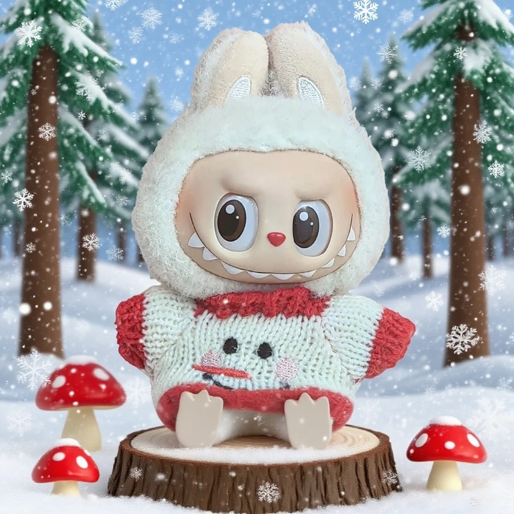 

17cm Cute Mini Plush Doll'S Clothes Outfit Accessories For Korea Kpop Exo Labubu Idol Dolls Christmas Knitted Sweater Kid Gift