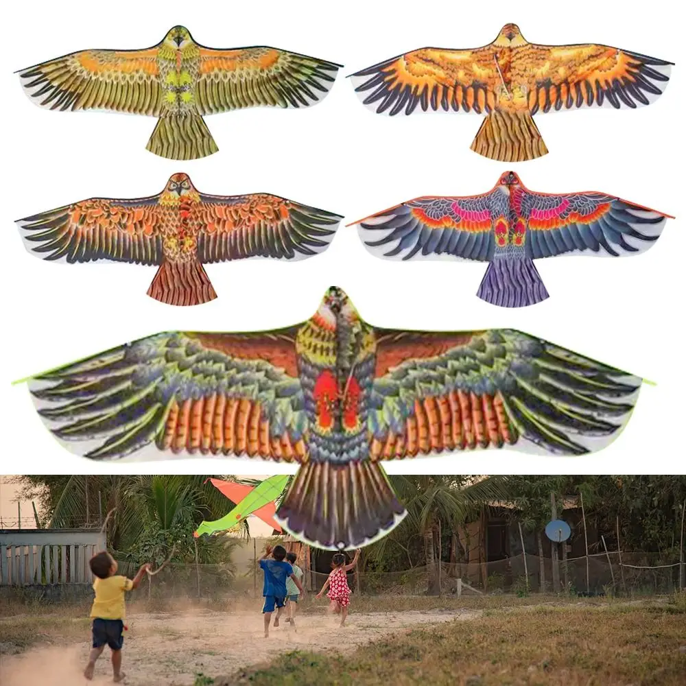 Neuer 1,1 m flacher Adlerdrachen mit 30 Meter Drachenlinie, Multi-Style-Vogeldrachen, Geschenk für fliegende Kinder