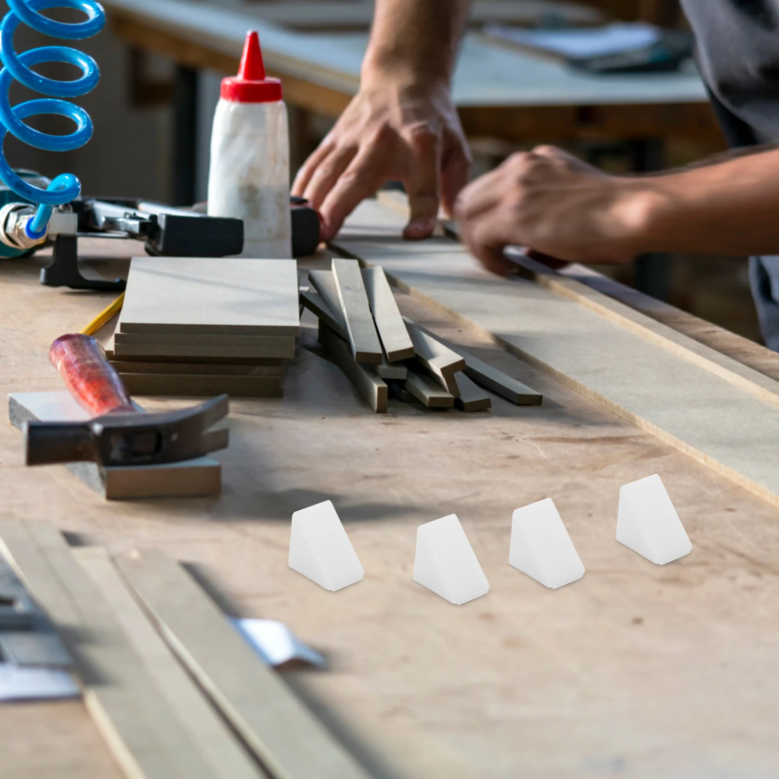 

100pcs Plastic Corner Braces Drawer Bottom Support 90° Angle Brace Cabinet Bottom Bracket Furniture Reinforcement Repair Kit