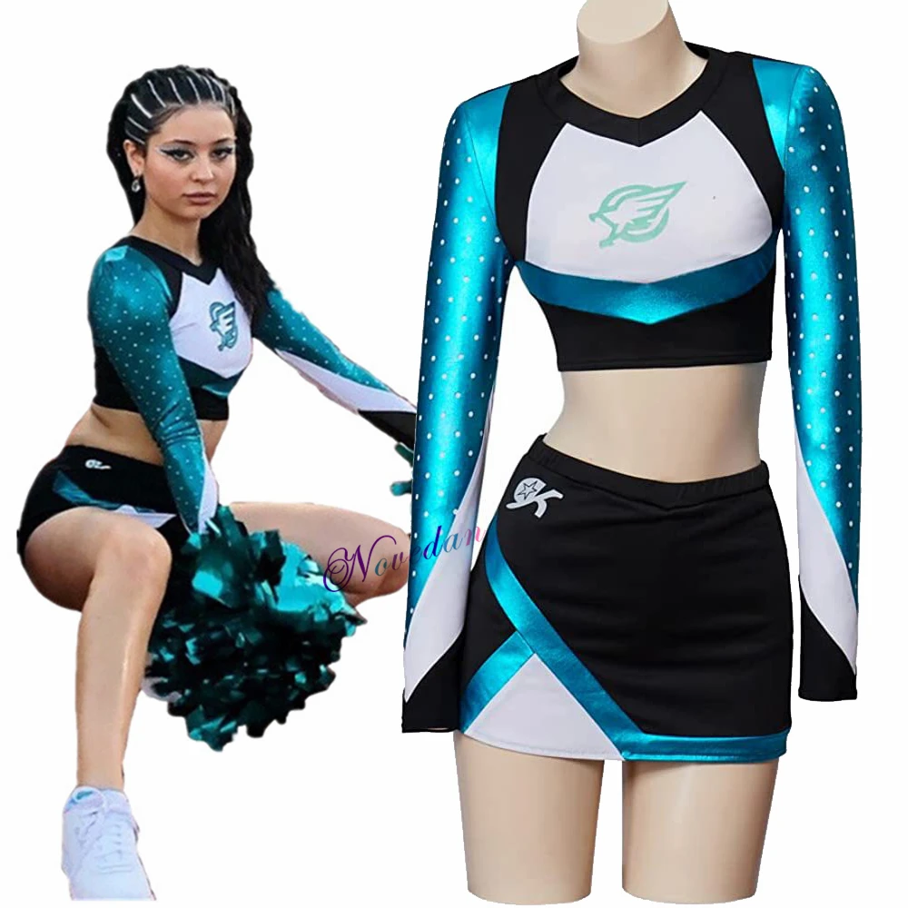 Mulheres Maddy Euphoria Cheerleader vestido uniforme, Maddy Perez Roupa, Traje Cosplay, meninas da escola, Feminino Musical Sports Team Suit