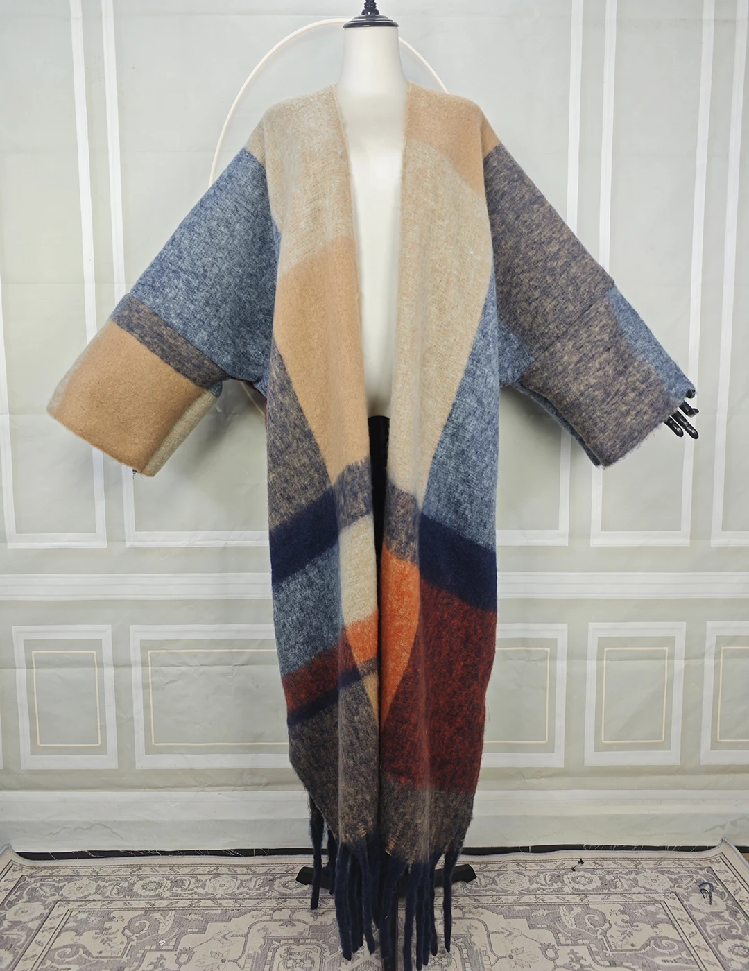 Winter African Female Luxury  Fuzzy Long Cardigans Oversized Elegant Riche Women Full Printed Warm Kimonos Europe Outfits