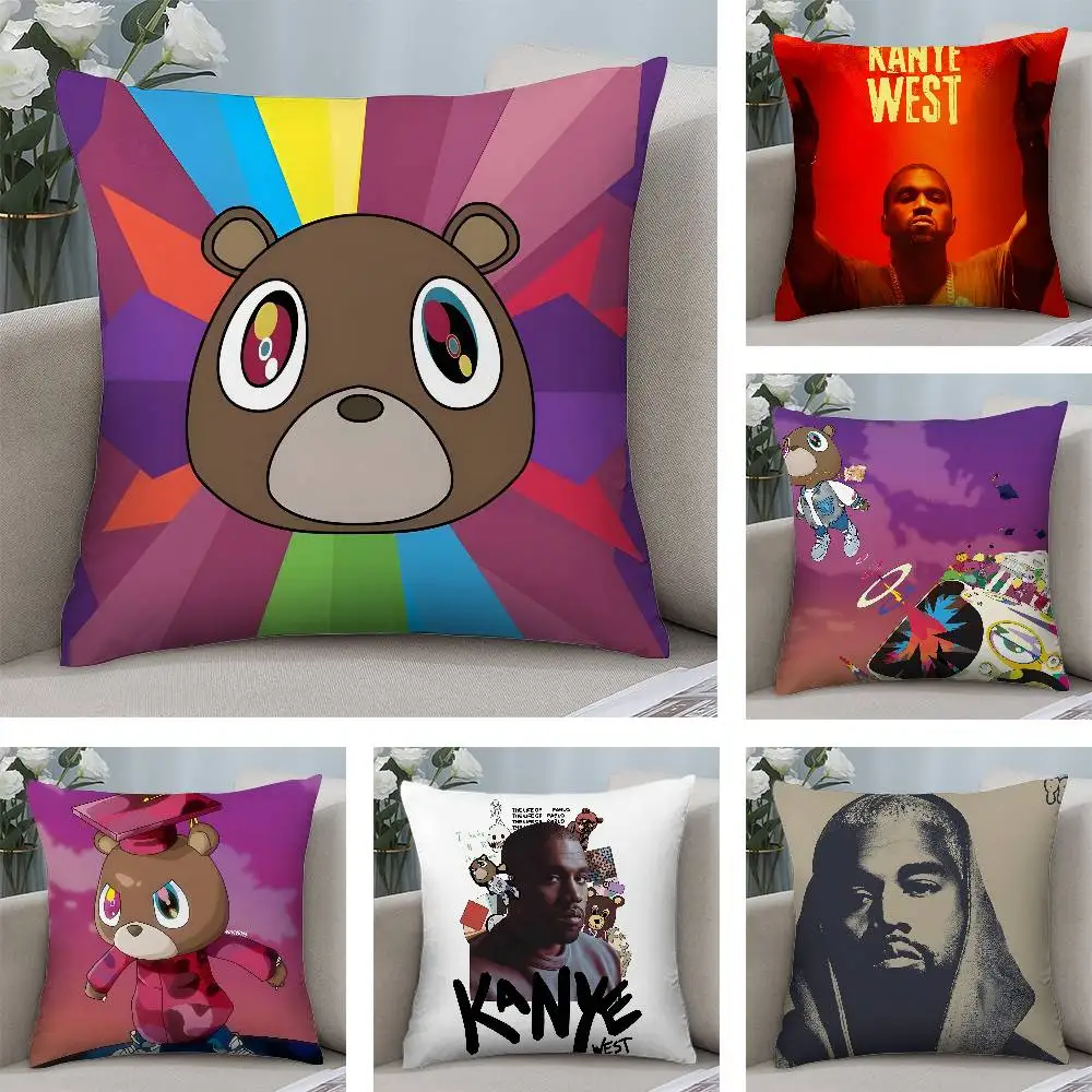 Singer B-Bunny K-Kanye West Pillow Case Plush Fabric Soft  Pillowcase Double Sided Print Cushion Cover Household Gifts