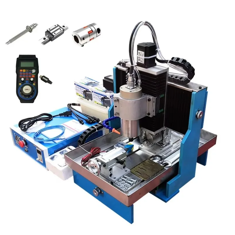 

Линейный фрезерный станок с ЧПУ 3040L, 1.5 кВт, USB, 4 оси, для гравировки по металлу, со стальным столом