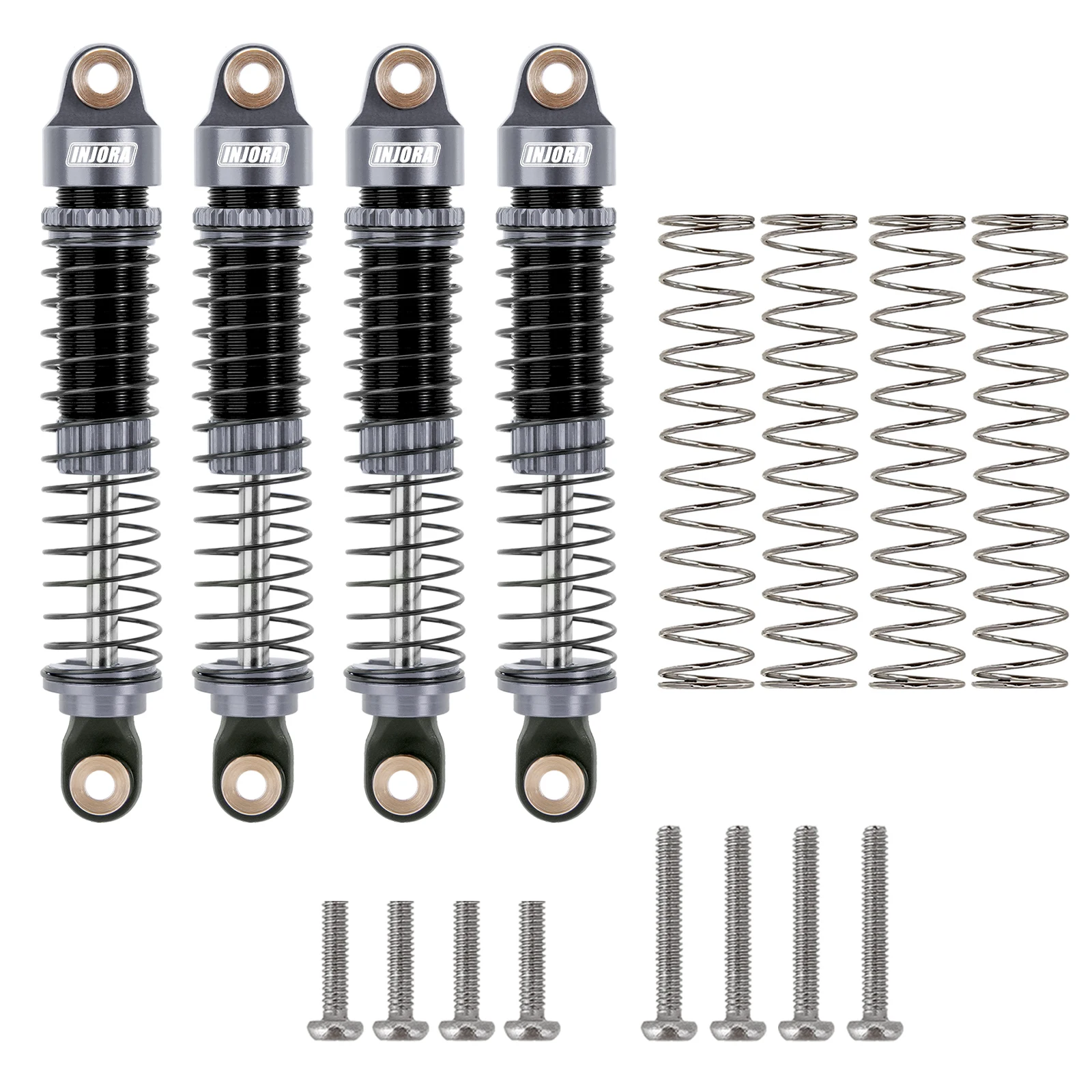 INJORA 59MM Lange Schroefdraad Schokdemper Oliedemper voor 1/18 RC Crawler TRX4M Upgrade (4M-42) - afbeelding 1