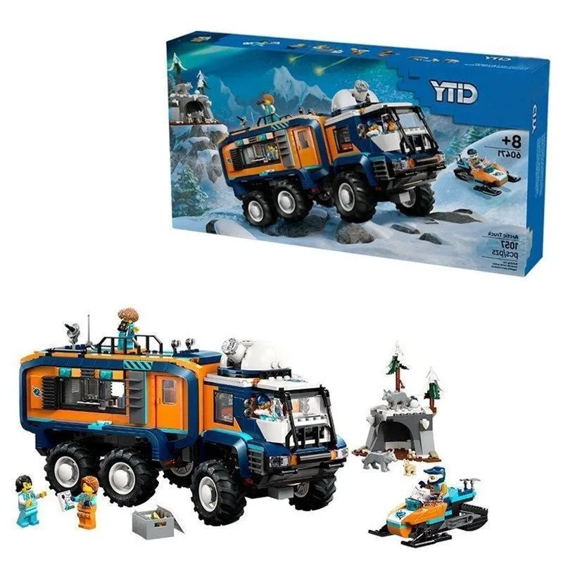 

Набор для сборки конструктора Disney 60471 City Arctic Explorer Science Lab Truck с 5 минифигурками и 3 фигурками волков, 1064 детали