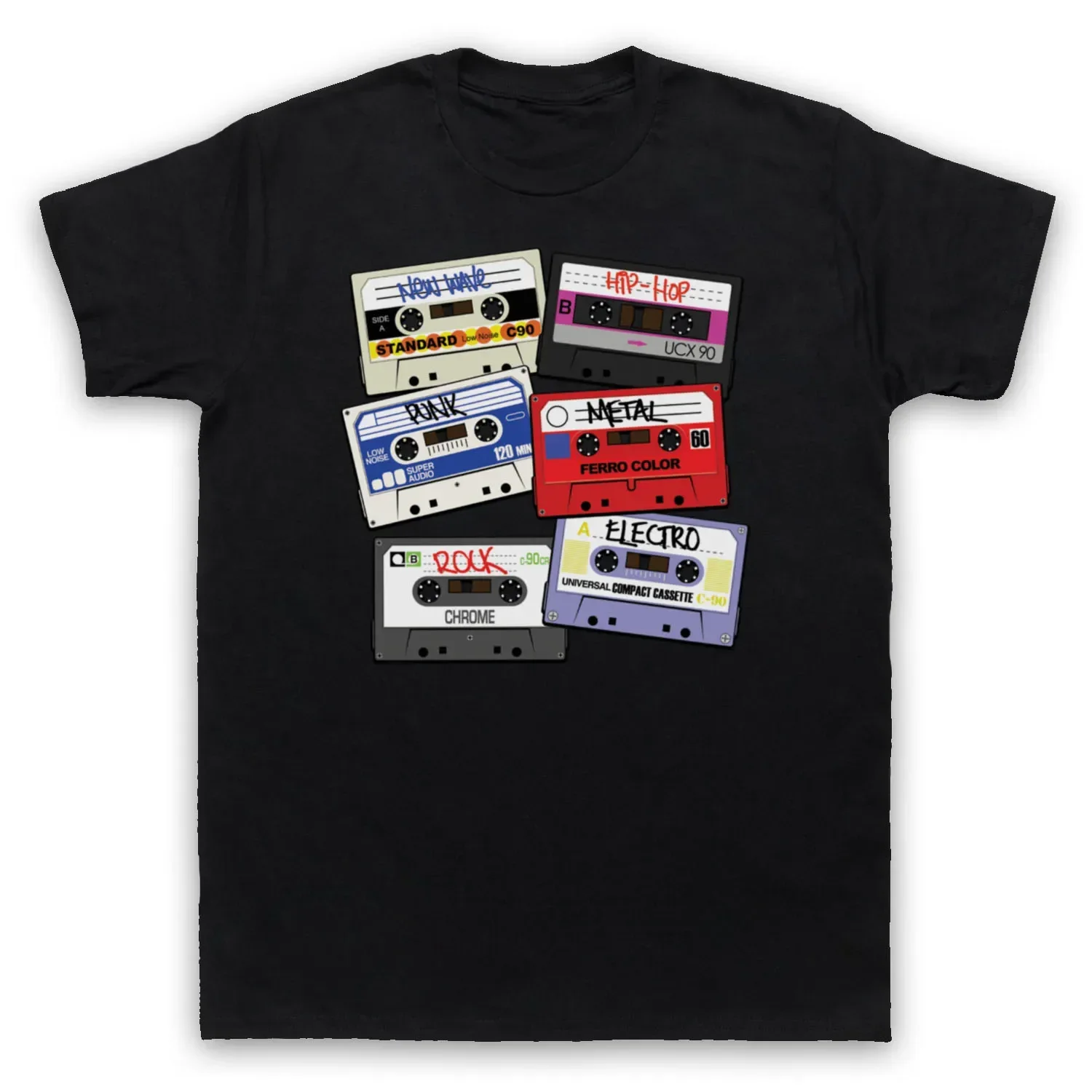 Mens T Shirts Fashion Cassette Tapes Retro Mixtapes Music Rock Hip Hop Mens  T-Shirt 100% Cotton Short  Tee Shirts