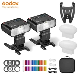 Godox MF12-K2 Macro Flash 2 Light Kit Mini Speedlite built-in Godox X System TTL Flash + Color Filter Diffuser for Macro Shots