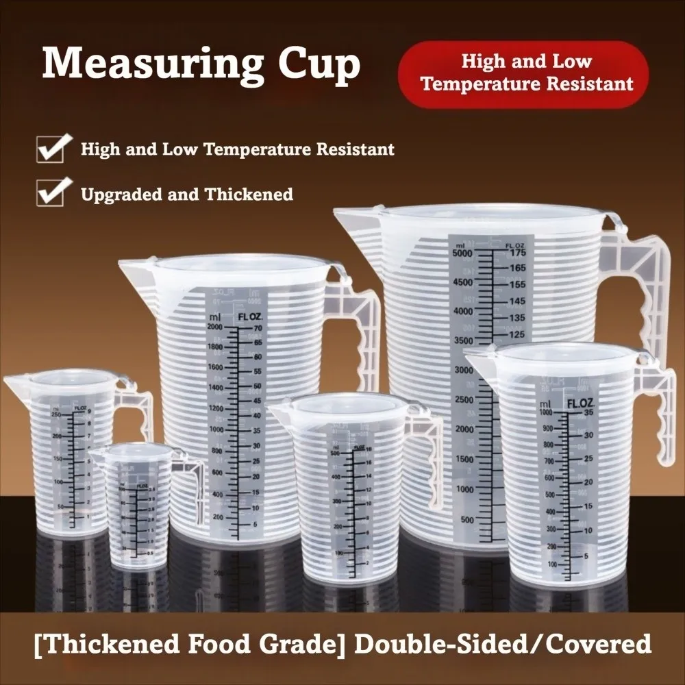 100/250/500/1000/2000/5000ML Measuring Cup with Scale Thickened Large Capacity Plastic Water Jugs with Lid Clear