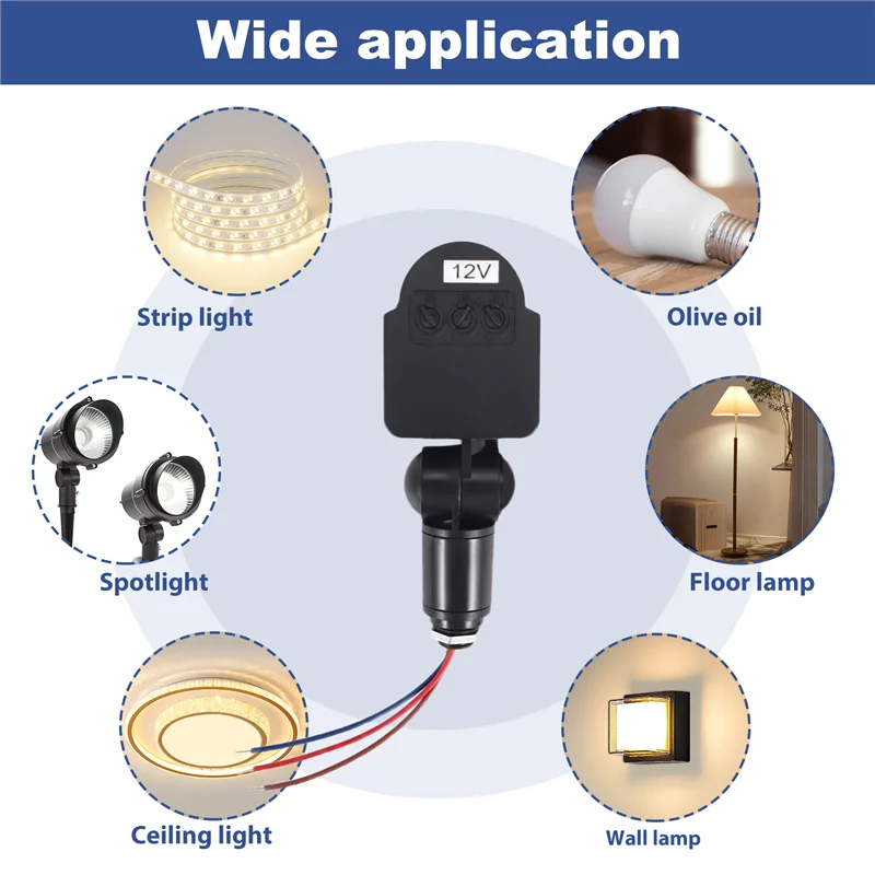 A29F-3 Pcs Schwarz Motion Detektoren Motion Sensor Licht Schalter Outdoor Pir Gleichstrom 12V Motion Sensor Pir Sensor