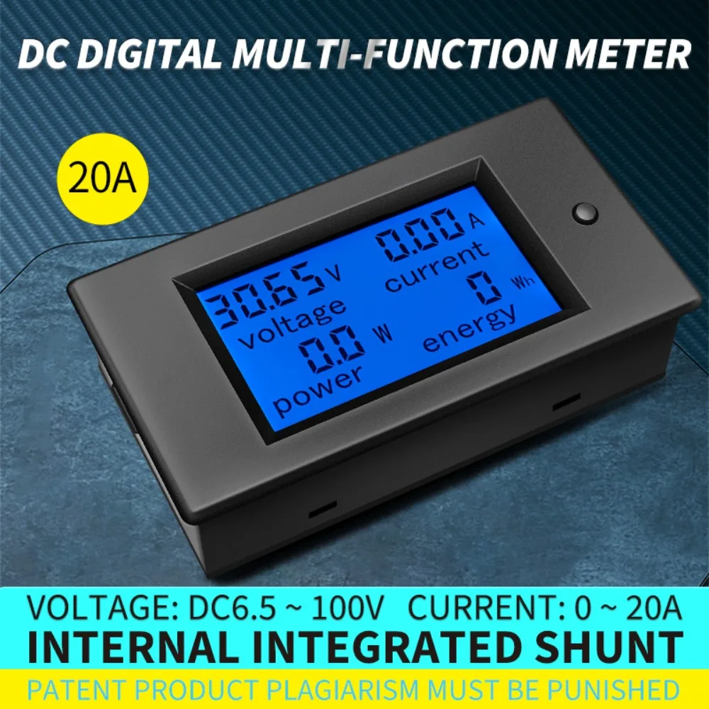 4in1 Digital Wattmeter Voltmeter Ammeter DC 6.5-100V LCD Voltage Current Power Energy Consumption Meter PZEM-031 051 With Shunt