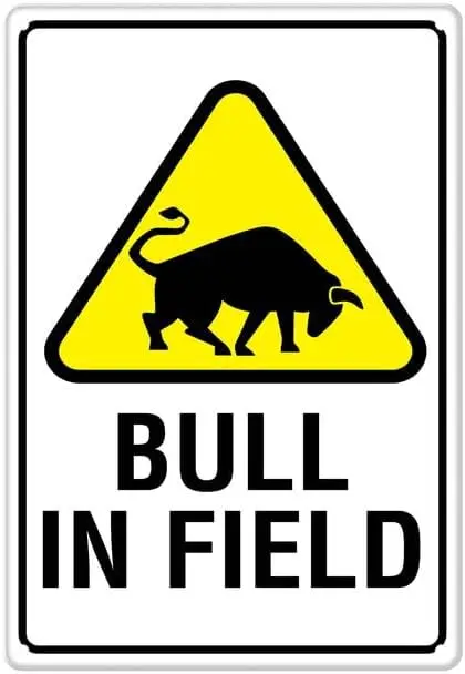Bull In Field Aluminum Tin Sign Indoor Or Signs For Home Kitchen Farm Garden Garage Wall Decor 12X8Inch good sign