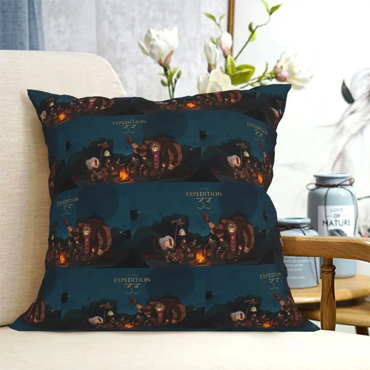 Clair Obscur Expedition 33 Game Square Pillowcase Cushion Cover Pillow Case Throw Pillow Cover for Home Bedroom Car