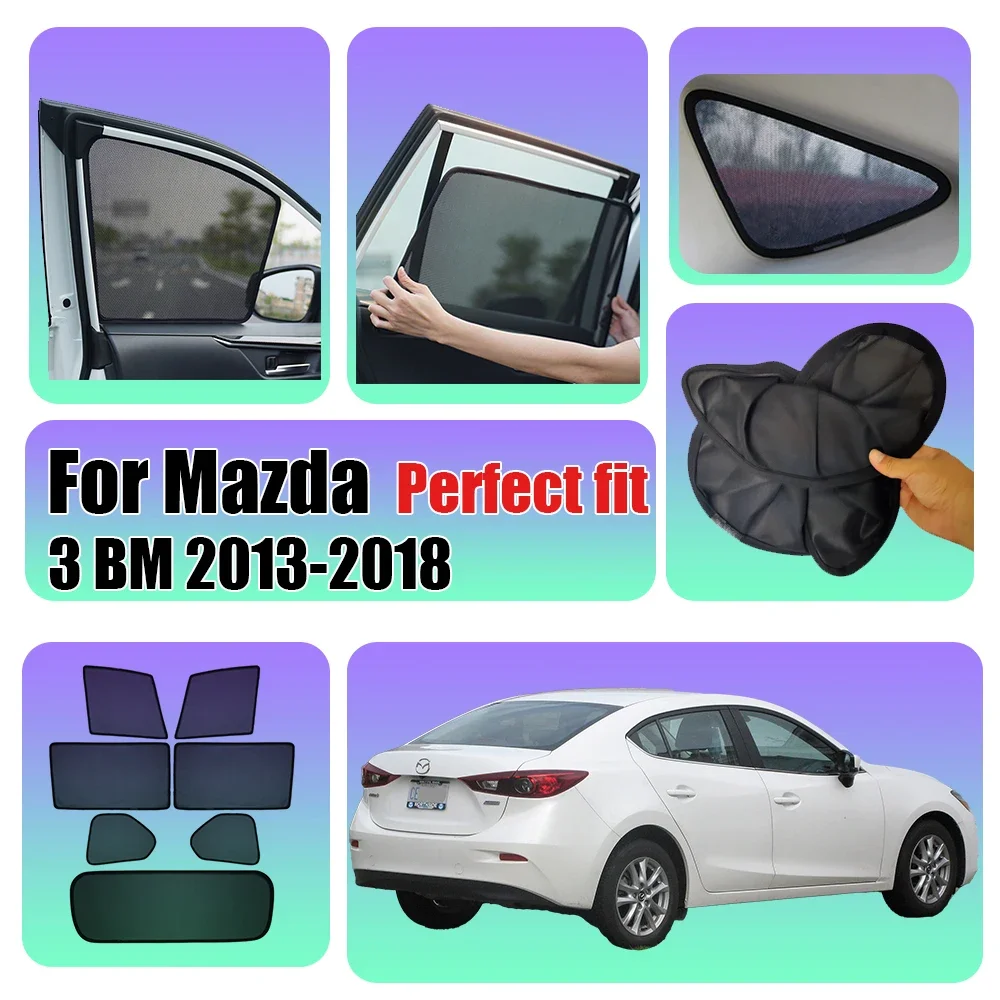 For Mazda 3 Sedan BM 2013-2018 Mazda3 Car Front Shield Window SunShade Windshield Rear Side Window Curtain Sun Shade Visor