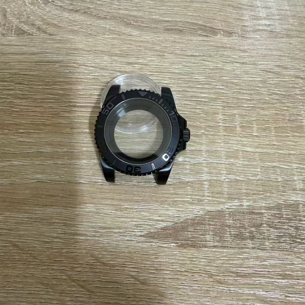 حافظة ساعة PVD سوداء 40 ملم لساعة NH34 NH35 NH36 NH70 NH72 سوار اليوبيل الصلب كريستال الياقوت #4