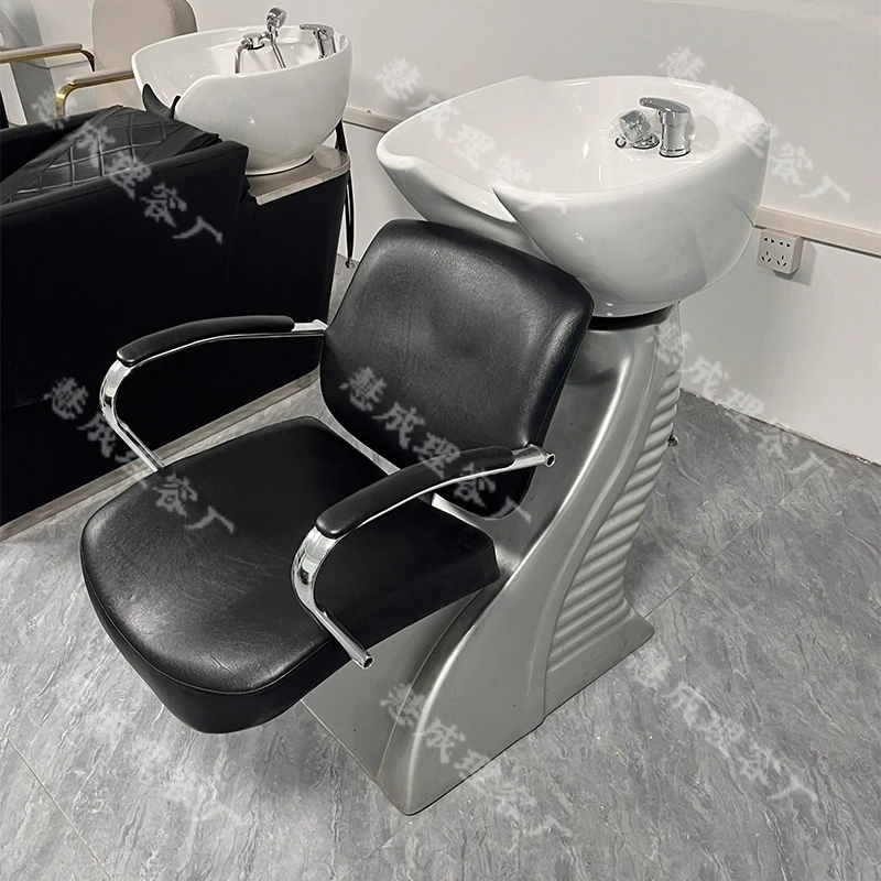 Buitenlandse handel professionele export kapperszaak zittende shampoo bank shampoo fauteuil salon keramische wastafel spoeling