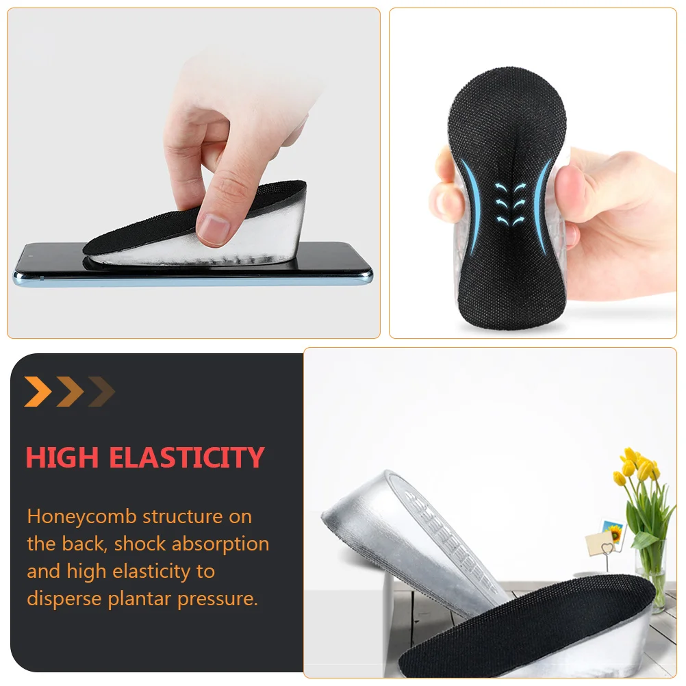 

Silicone Invisible Height Increase Insoles Non Stable Shoe Pads Comfortable Foot Feel Heightening Shoe Cushion