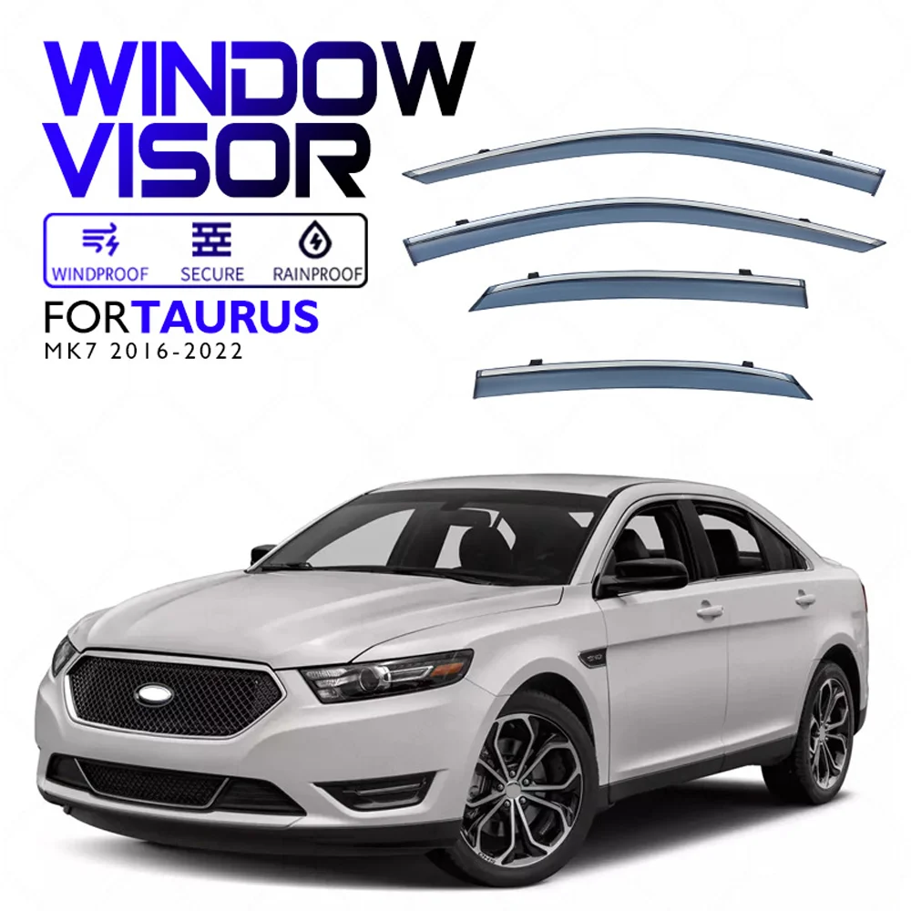 

Хромированные полоски, защита от дождя для Ford Taurus MK7 2016-2022, оконный козырек, ветровые дефлекторы, дверной козырек, вентиляционные шторы, вентиляционный козырек